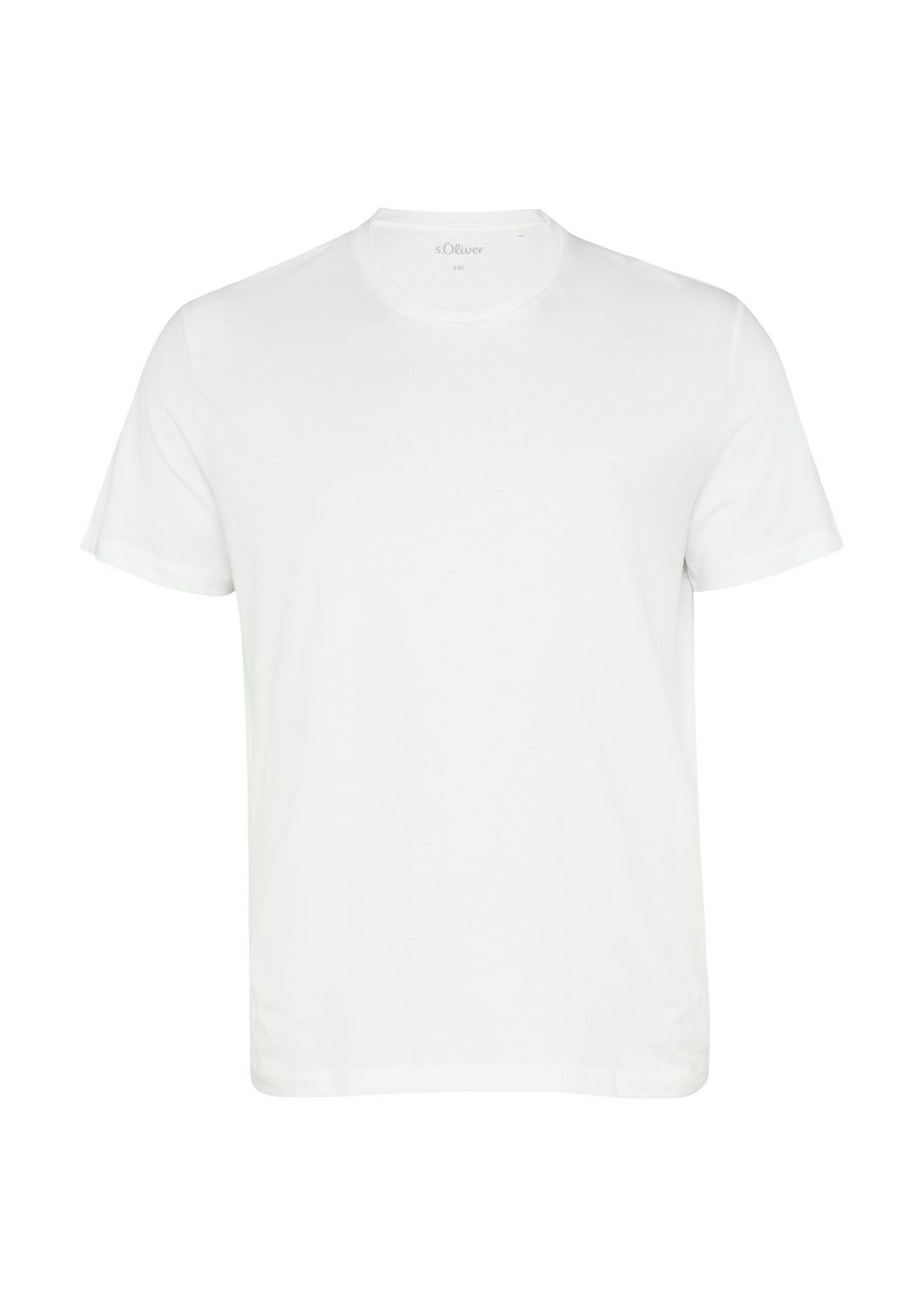 s.Oliver T-Shirt Big Size (2-tlg) Rundhals, kurzarm, dezenter Logo-Aufdruck, im 2er Pack