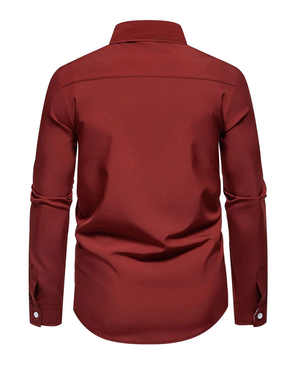 Allthemen Langarmhemd mit stylischen Gingham-Kontrastdetails günstig online kaufen