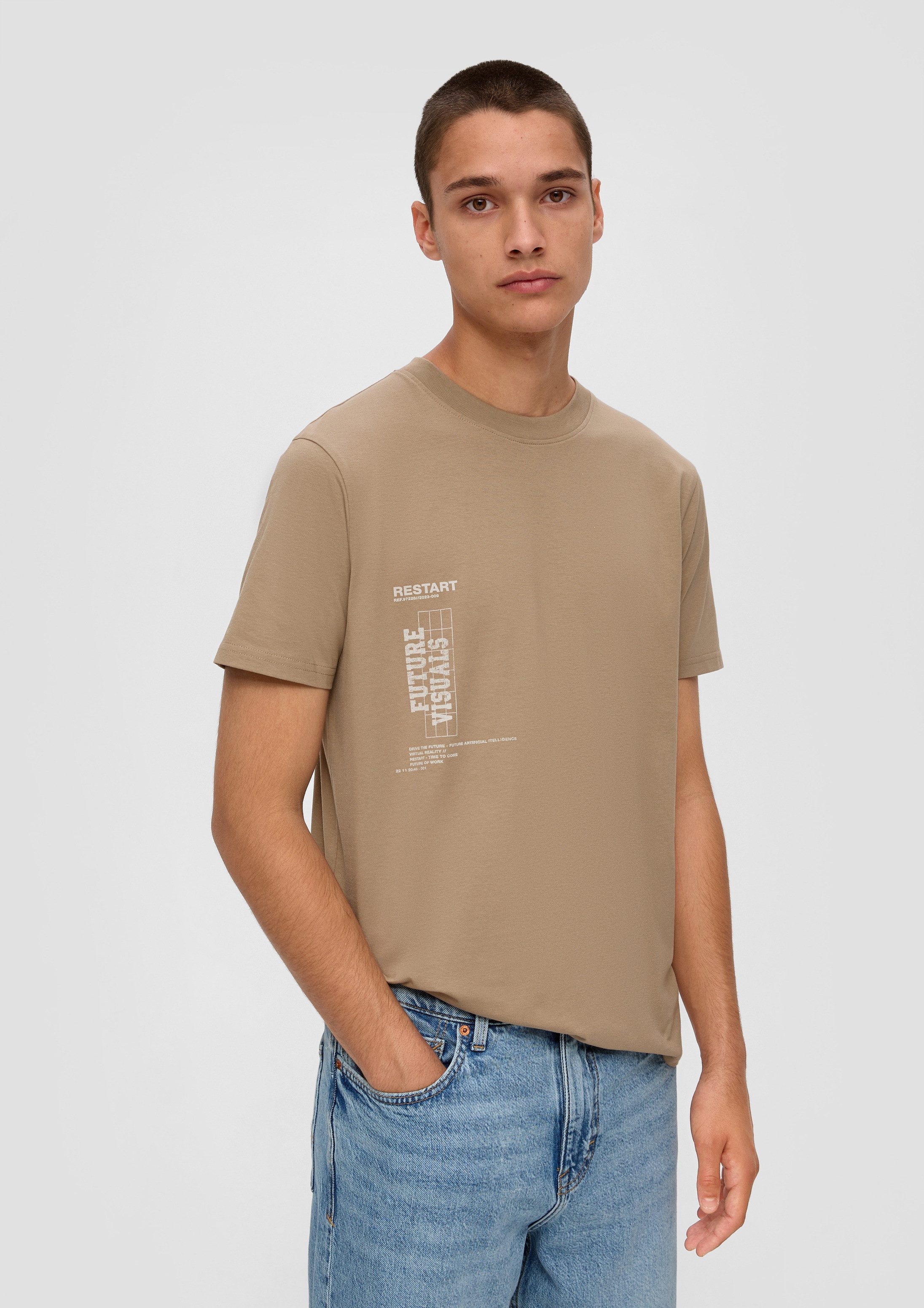QS Kurzarmshirt T-Shirt T-Shirt mit Rückenprint