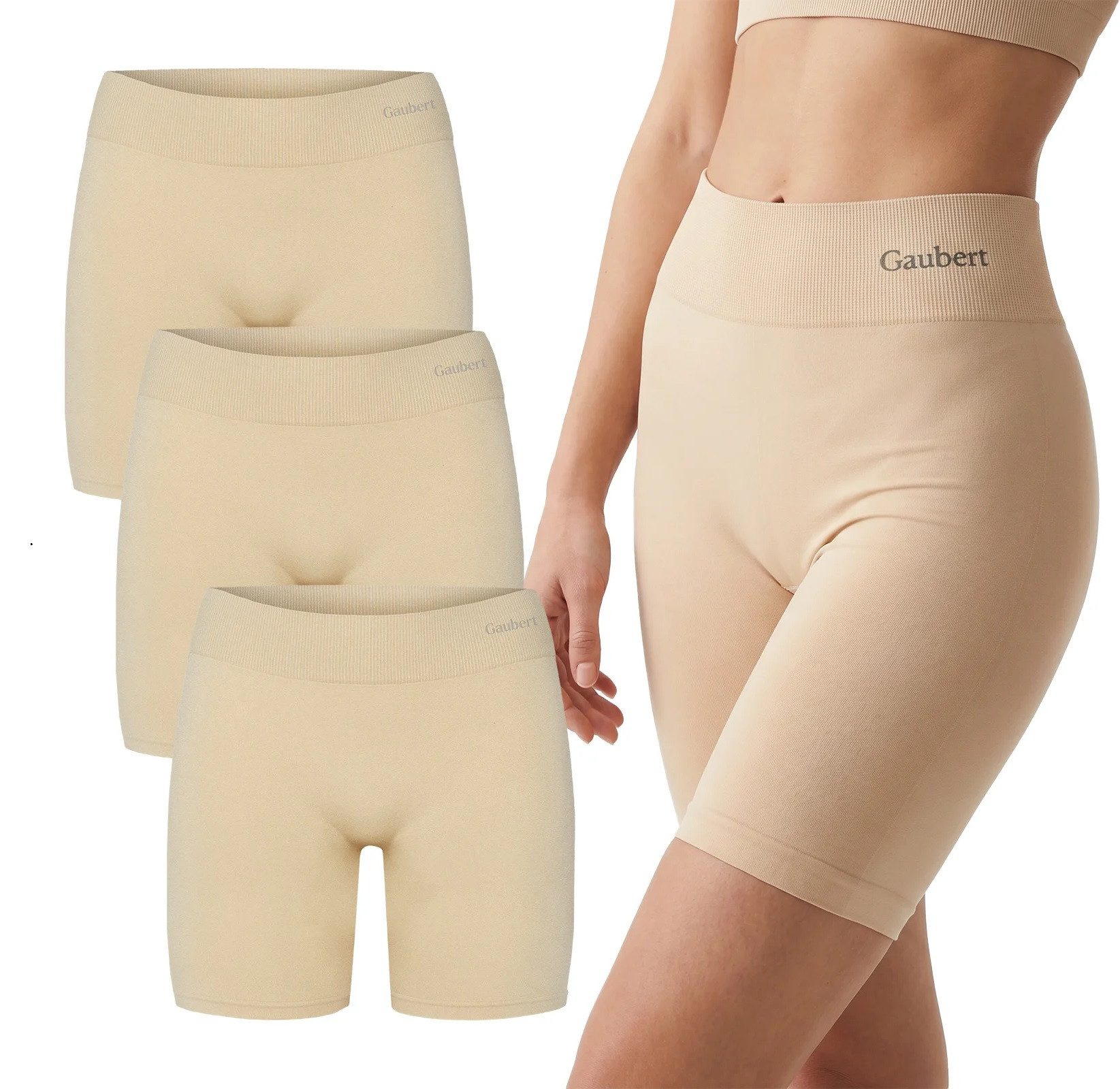 Rungassi Langer Boxer GAUBERT Nahtlose Radhose Damen 3er Set Anti-Reibungs Shorts Gr.L/XL