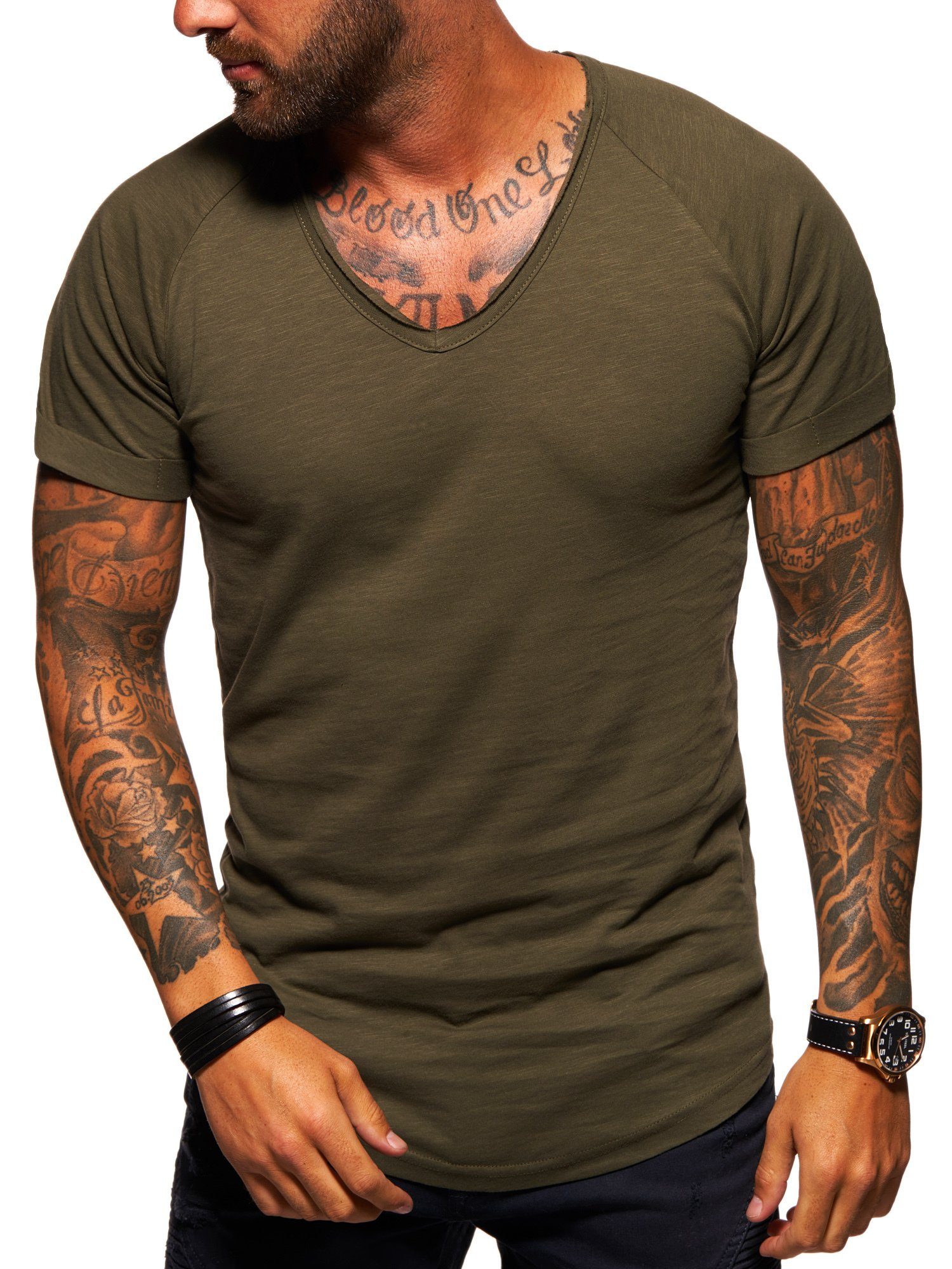 Style-Division T-Shirt mit V-Ausschnitt für Herren V-Neck Shirt Basic im Ov günstig online kaufen