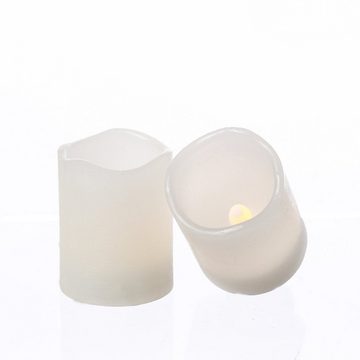 MARELIDA LED-Kerze LED Kerzenset Mini Echtwachs flackernd mit Batterien H: 6cm D: 5cm 2St (2-tlg)