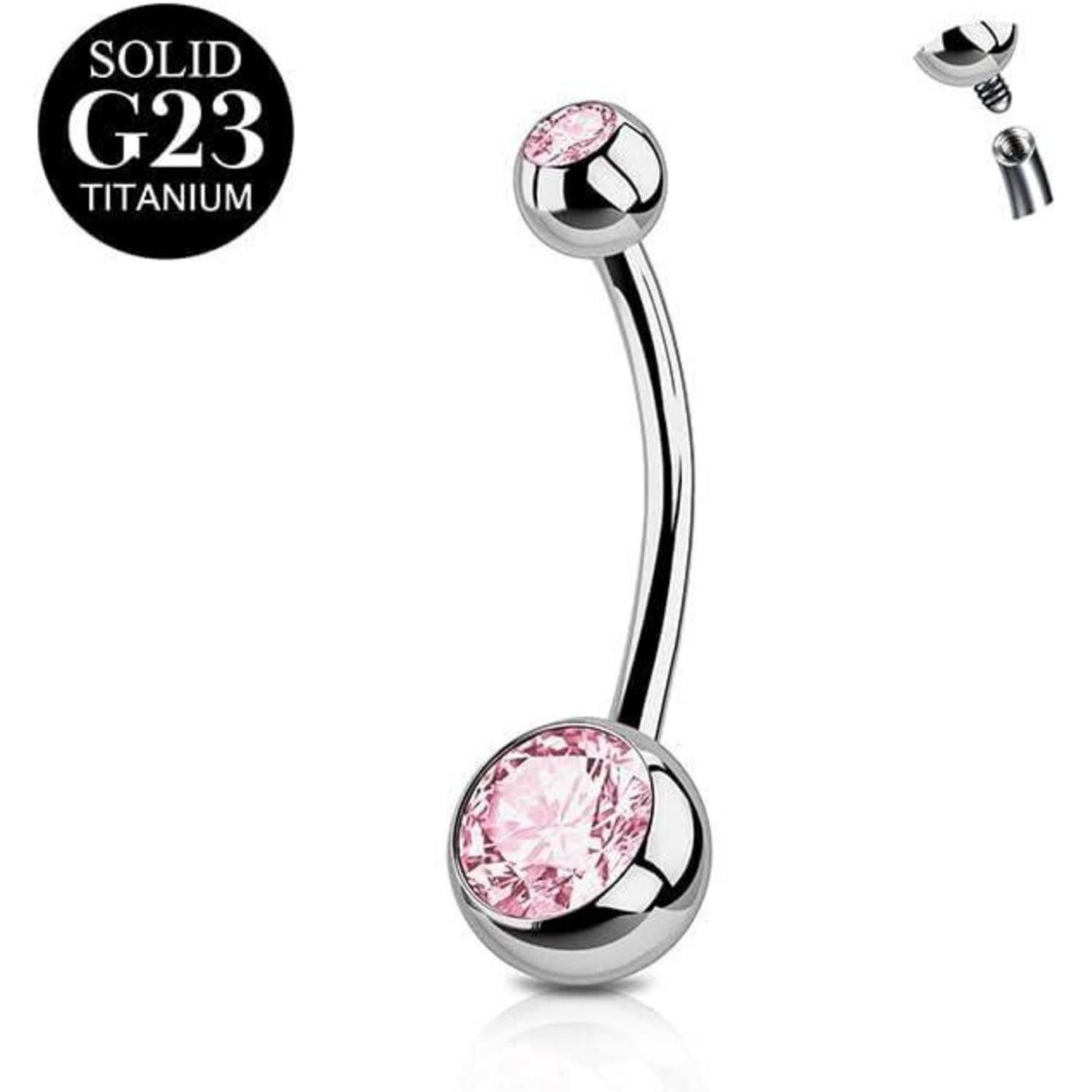 FunZing Bauchnabelpiercing Bauchnabelpiercing Titan Silber 16mm Stablänge 1 günstig online kaufen