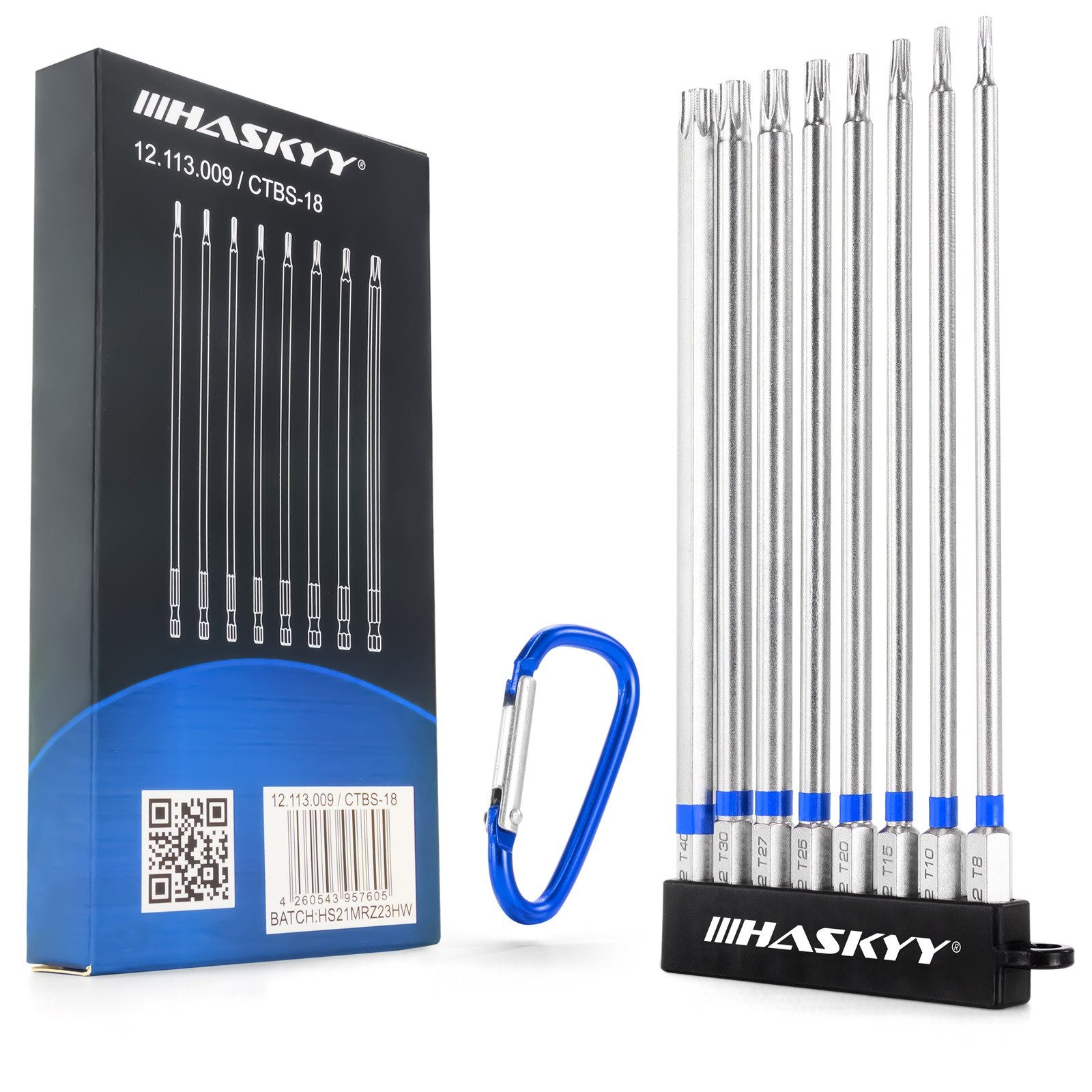 HASKYY Torx-Bit 1/4" Torx Bits Set Magnetisch Langbits 150mm 8 tlg. T8-T40 günstig online kaufen