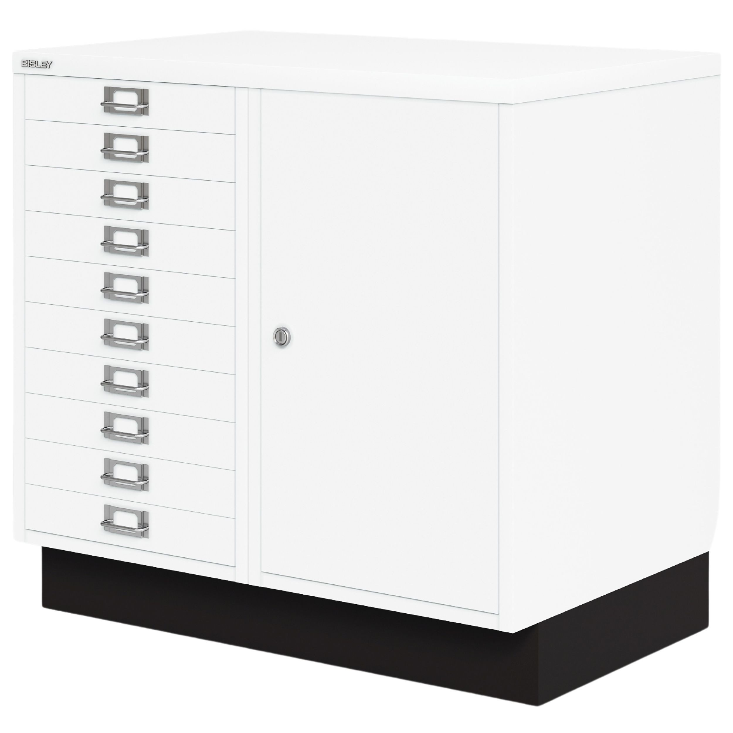 Bisley Aktenschrank MultiDrawer Schubladenschrank in Verkehrsweiß - Maße: H 67 x B 70 x T 45 cm
