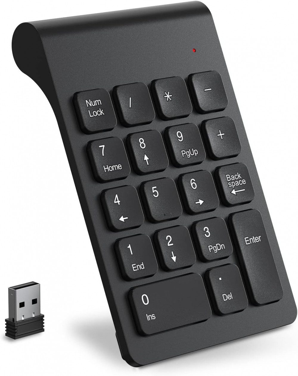 FELIXLEO Kabelloser Ziffernblock, 2,4 G Tragbarer, Mini-Nummernblock18 Tasten USB-Tastatur