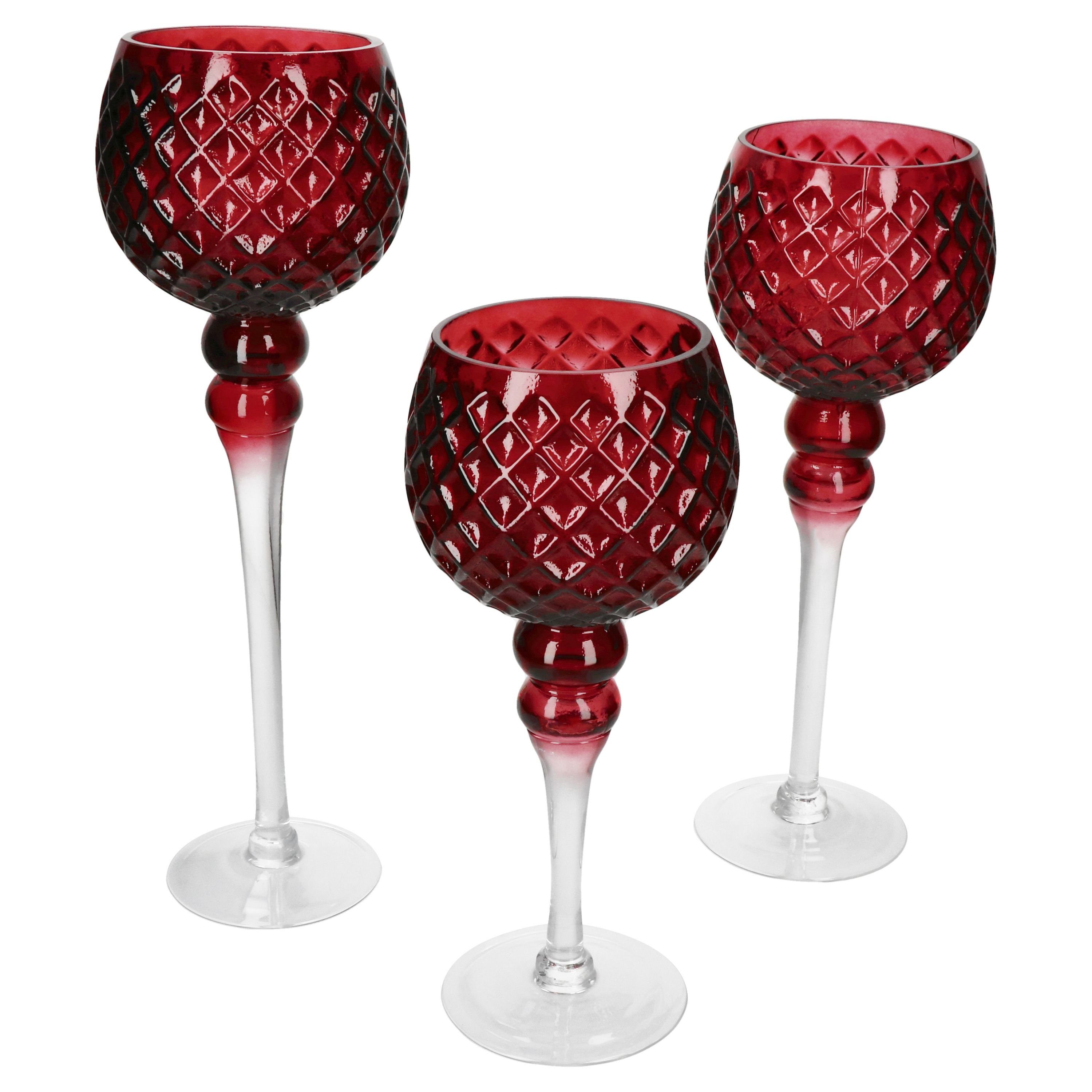 MamboCat Teelichthalter 3tlg Set Windlicht Manou weinrot Kerzenständer mit günstig online kaufen