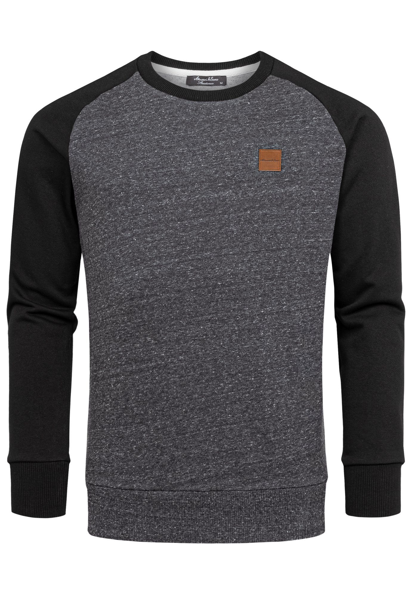 Amaci&Sons Sweatshirt ELGIN Pullover mit Rundhalsausschnitt Herren Basic Co günstig online kaufen
