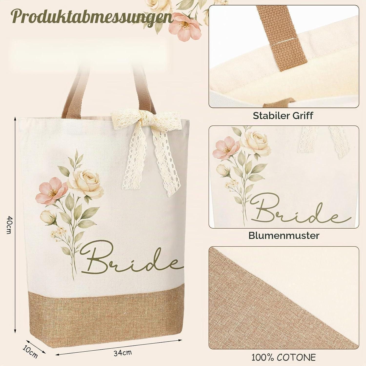 LuxusKollektion Geschenkbox Braut Geschenkset 6-teilig Blumen Tragetasche Becher Socken – Bild 4 von 5