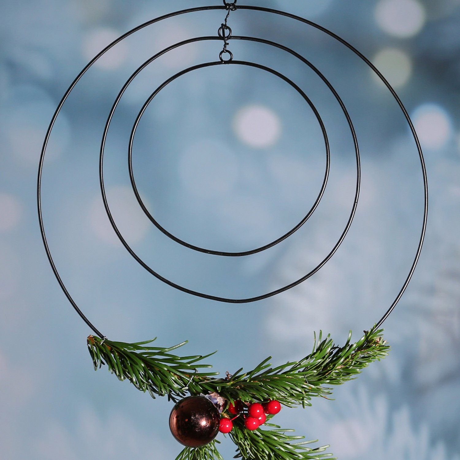 MARELIDA Dekoobjekt Dekoringe Metallringe mit Aufhängeösen DIY Basteln 50/40/30cm schwarz (3 St)