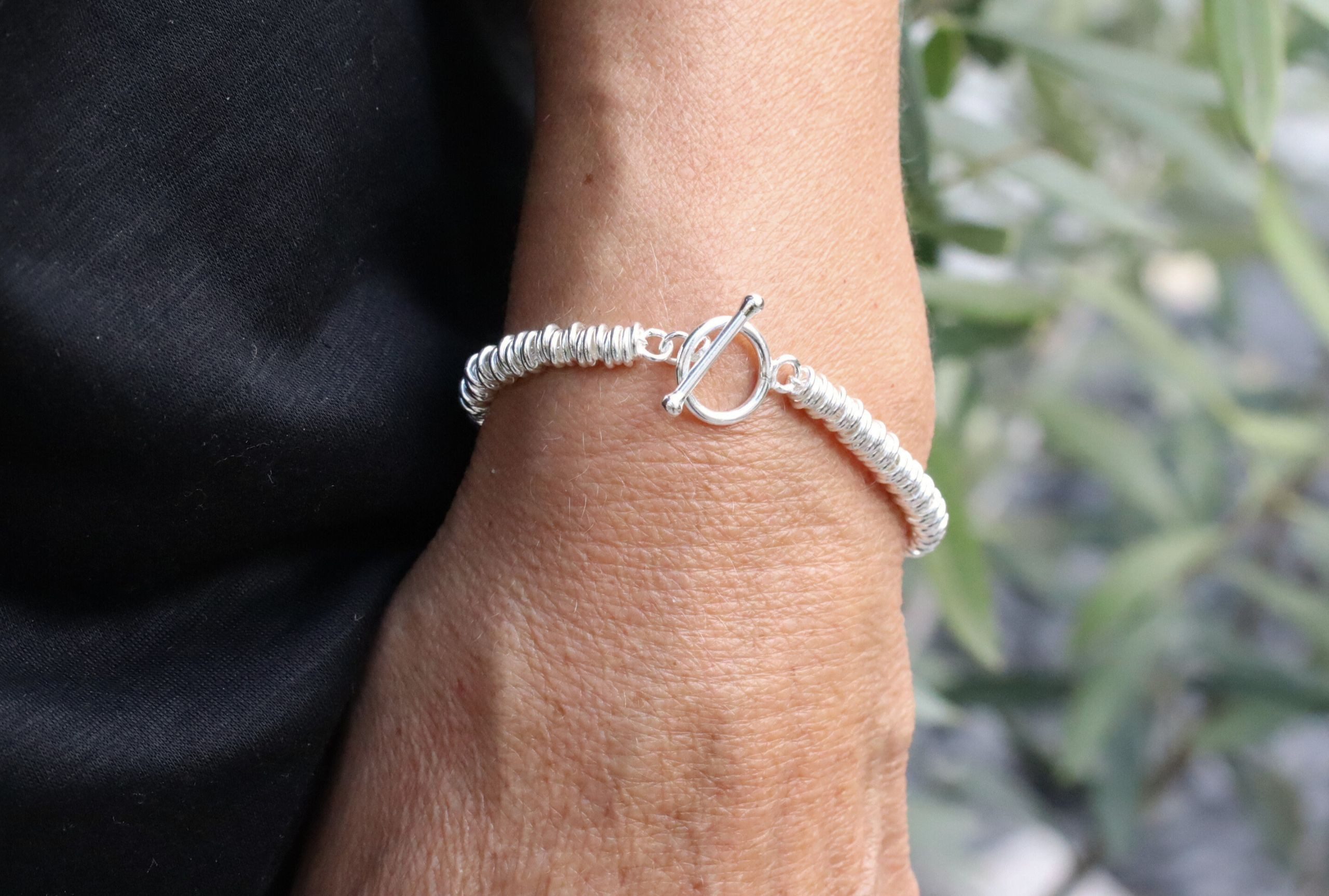 SILBERMOOS Silberarmband Armband aus vielen kleinen Ringen, 925 Sterling Silber