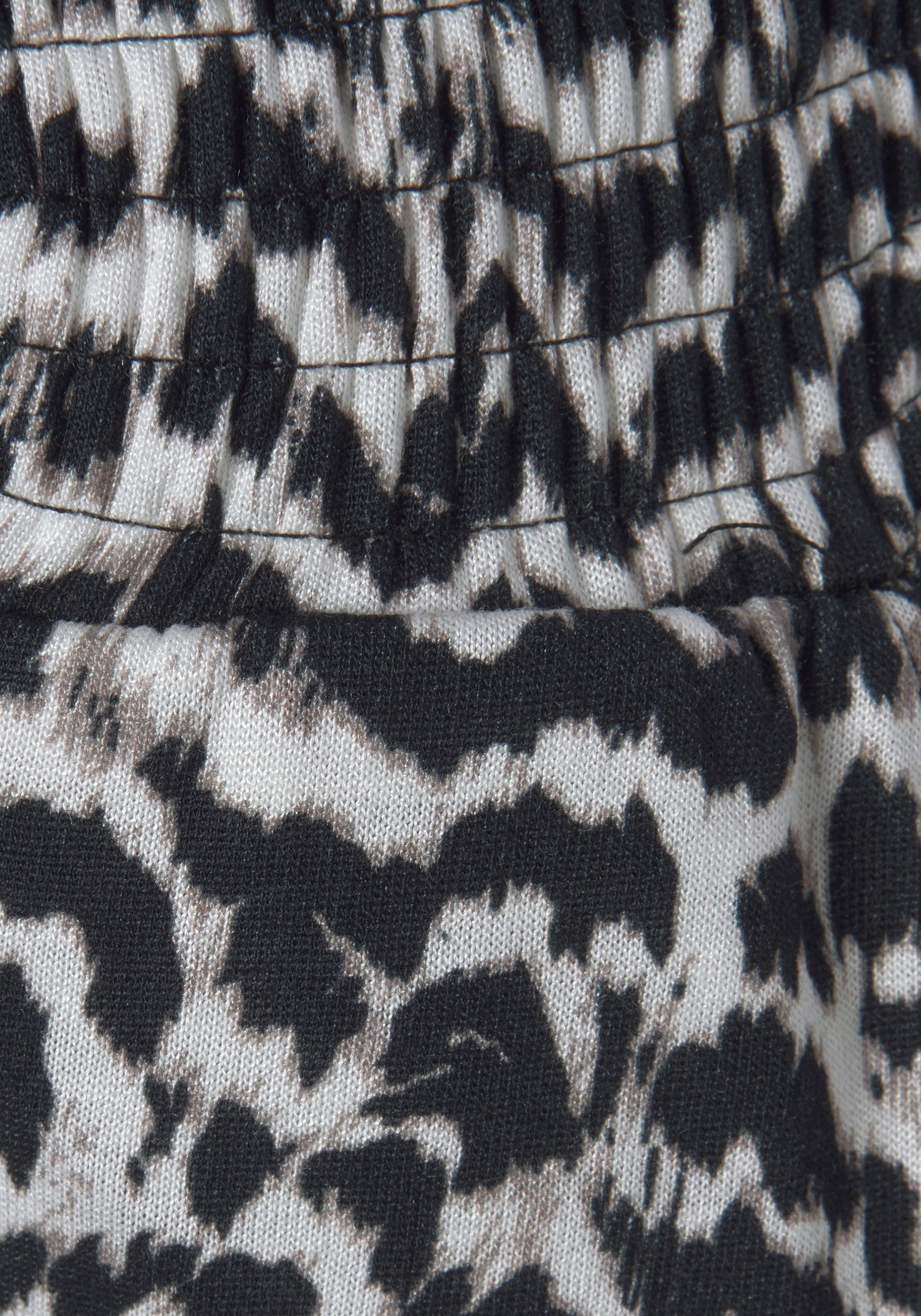 elastischer Jerseyhose Bund, Stoffhose und Vivance Animalprint mit Taschen,