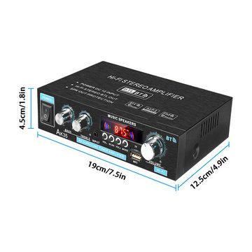 MAEREX Audioverstärker (HiFi Stereo Verstärker bluetooth 5.0 Mini Leistungsverstärker 2 Kanal)