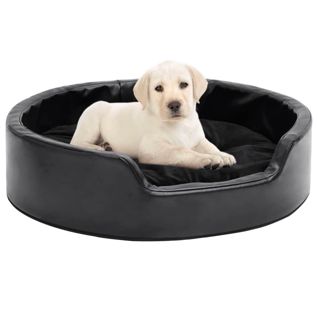 furnicato Tierbett Haustiersofa Kunstleder Schwarz 69x59x19 cm für Hunde und Katzen, Kunstleder
