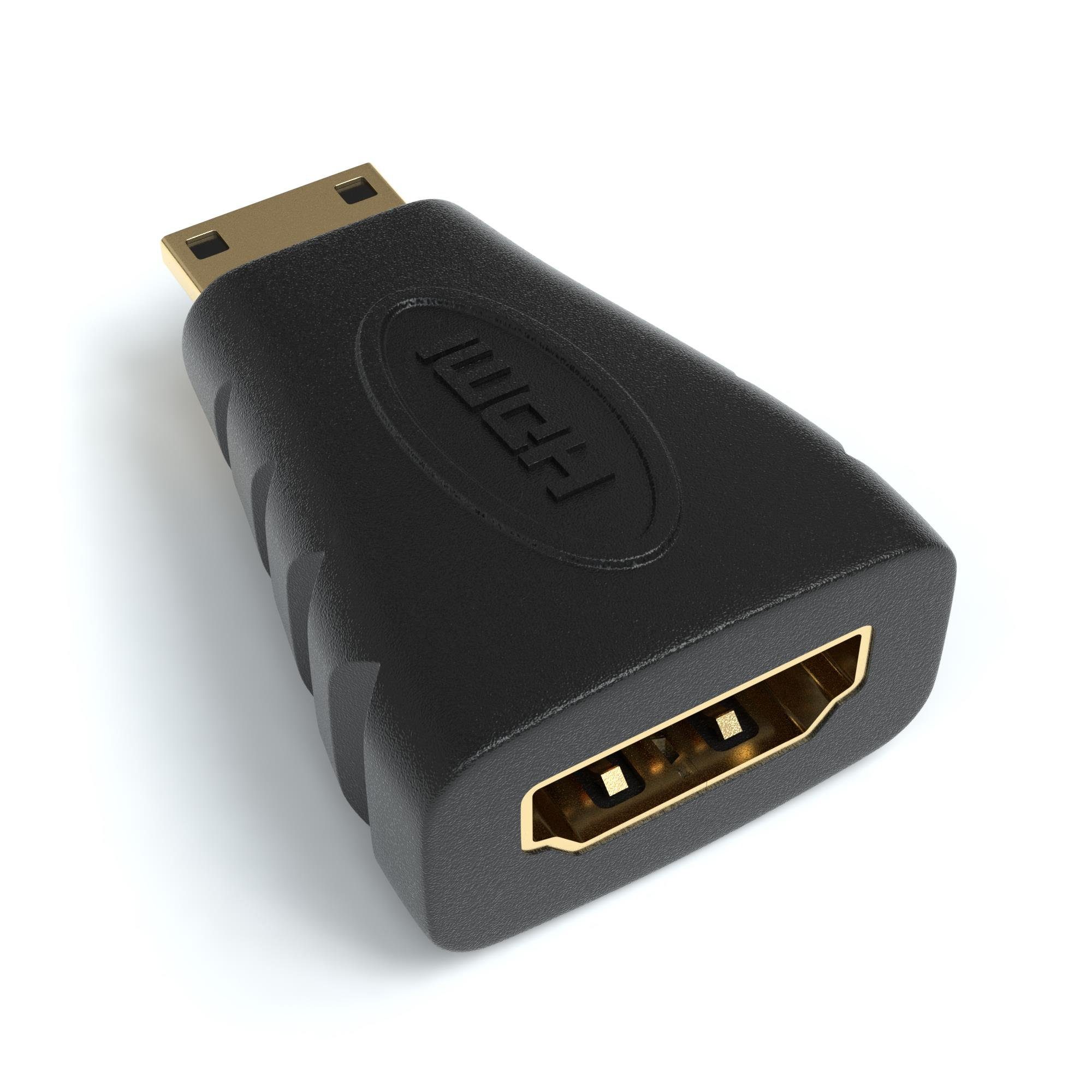 JAMEGA HDMI auf mini HDMI Adapter Typ A Buchse zu Typ C Stecker verGoldet HDMI-Adapter
