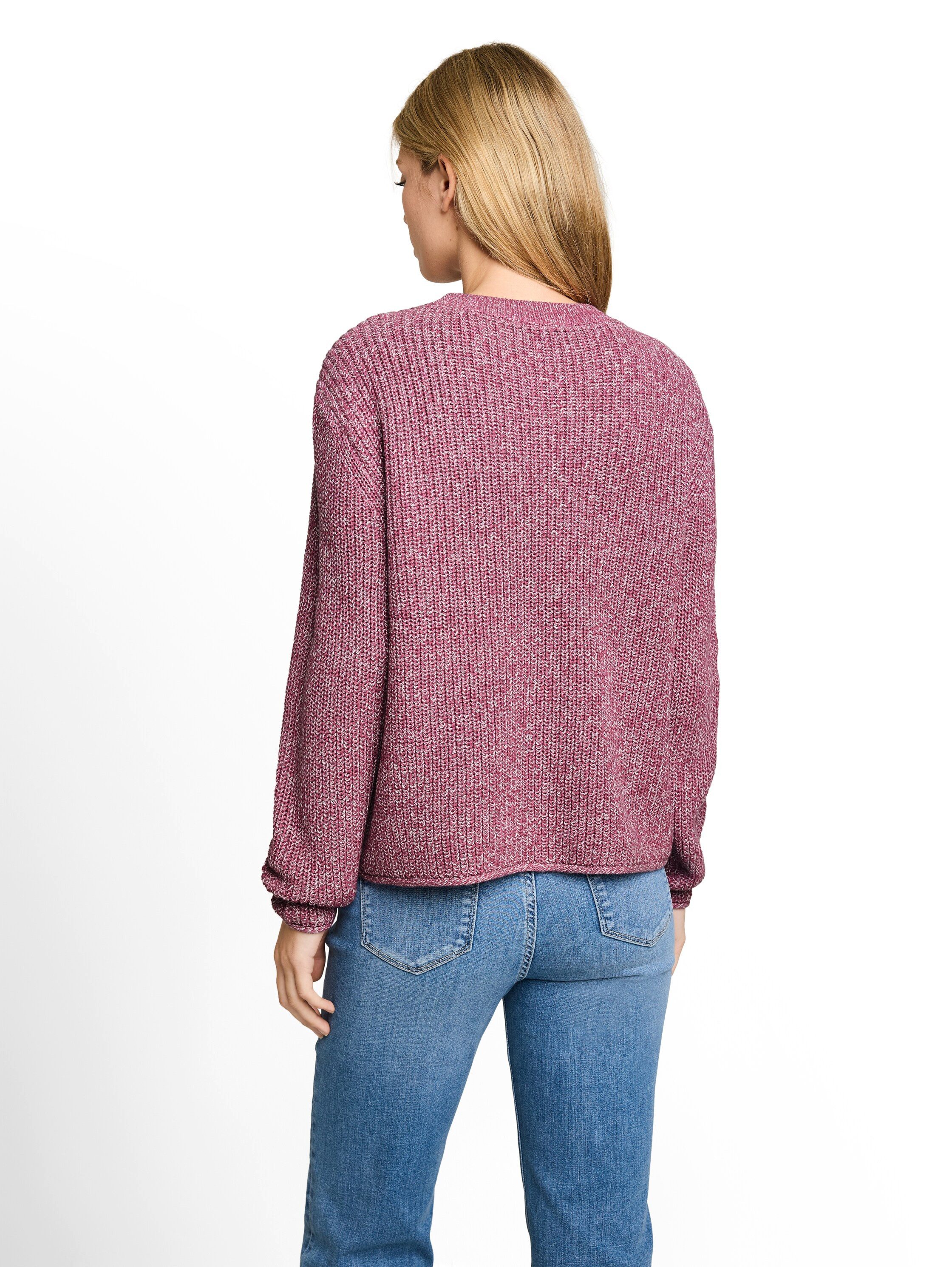 TOM TAILOR Denim V-Ausschnitt-Pullover mit Rippbündchen