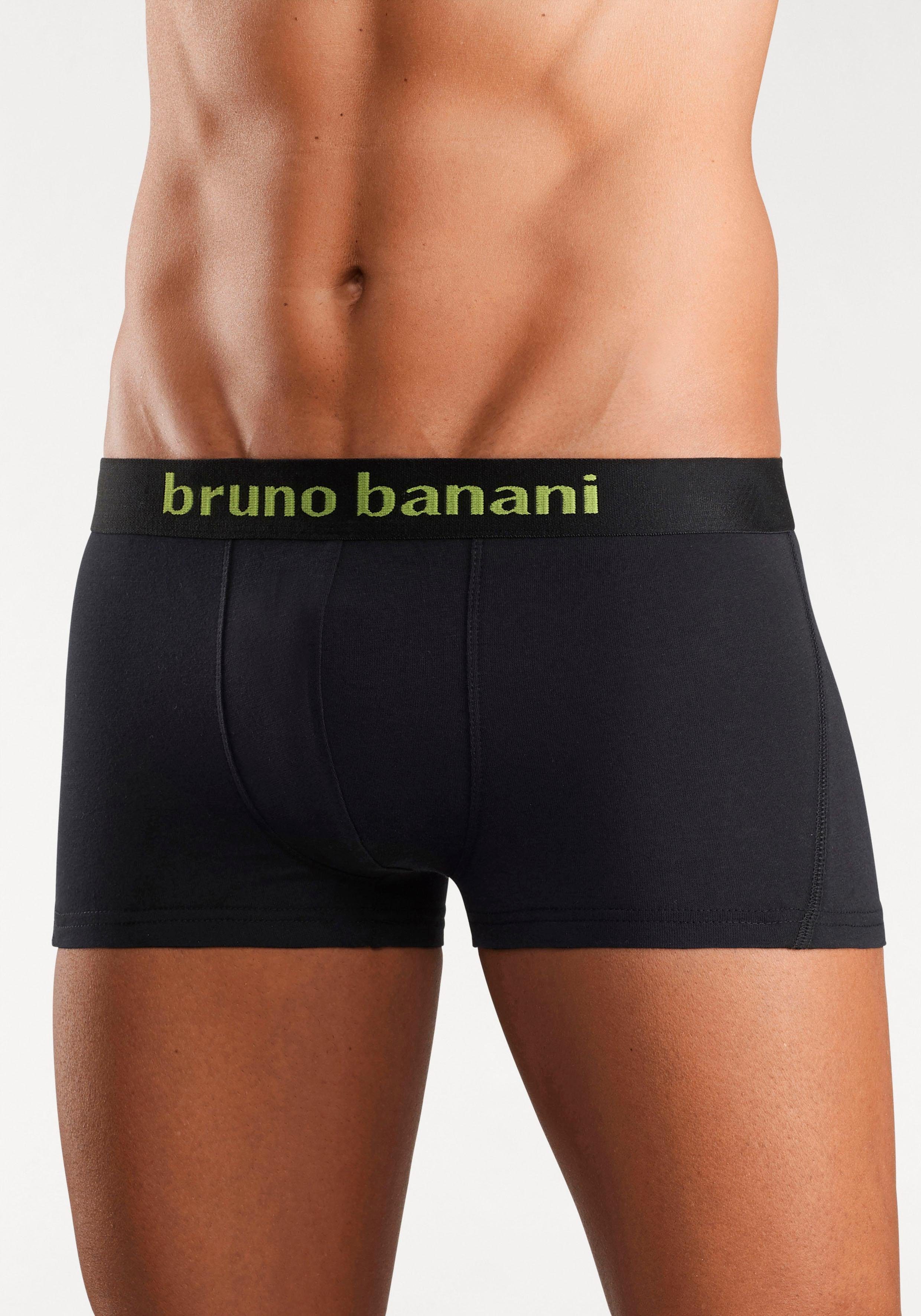 Bruno Banani Hipster (Packung, 4-St) knapp sitzende Boxershorts mit Logo Webbund aus Baumwollmischung