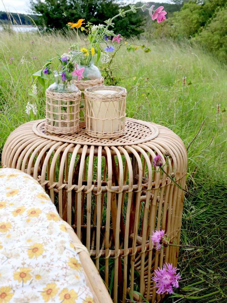 Chic Antique Beistelltisch Chic Antique LOUNGE TISCH Rattan Rund 50 cm