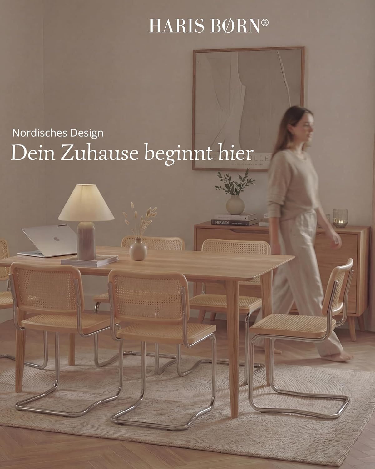 Haris Børn Freischwinger SKØR Design Freischwinger Wiener Geflecht - Handgefertigt in Italien (Set), Hochwertige Rattan Stühle - Freischwinger Stühle in Rattan Stuhl Optik