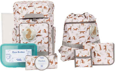 SCHOOL-MOOD® Ранцы Rebel Air+, Nordic Collection, Leopard (Set, 8-tlg), aus recyceltem Material