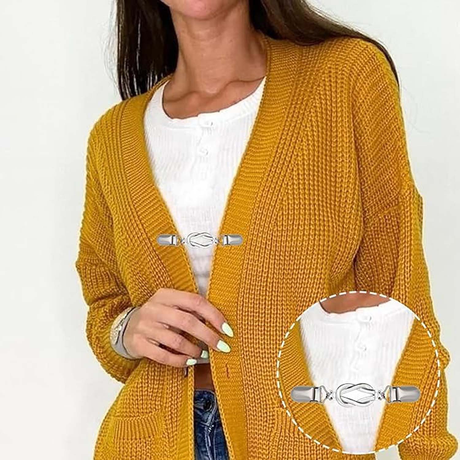 nsihing Anstecknadel Set Strickjacke Kragen Kleider Clips, 3-tlg., Brosche Clips Hemd Clips (3-tlg)