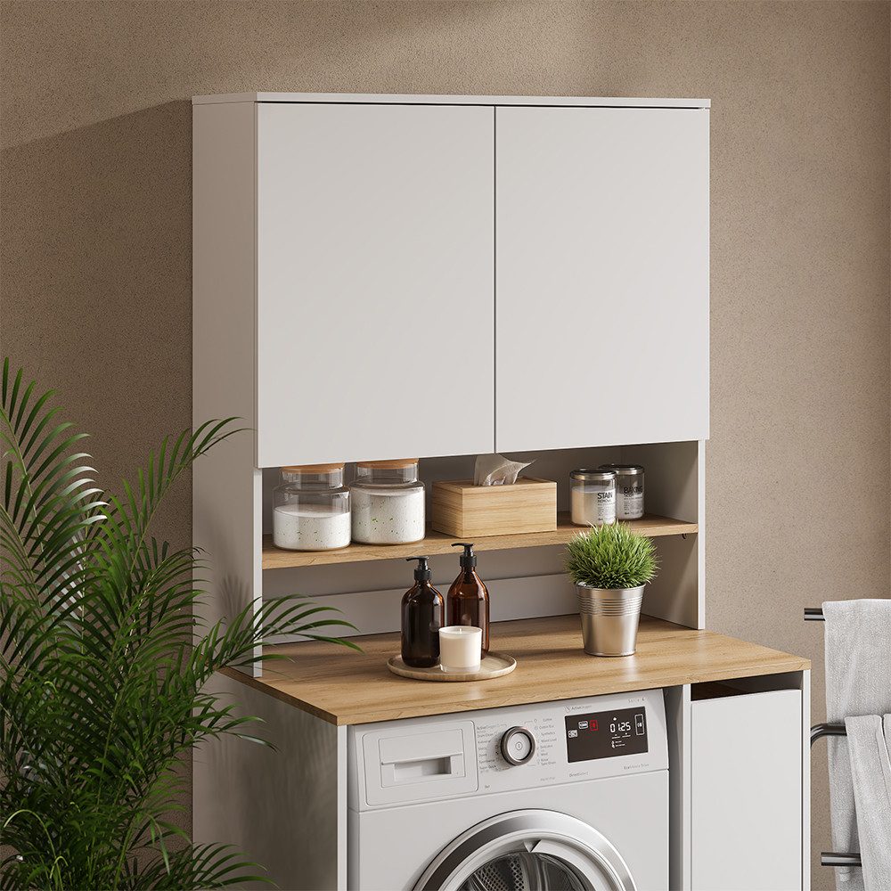 Vicco Waschmaschinenumbauschrank Viktor, Weiß/Artisan, 93.6 x 100.4 cm (1-S günstig online kaufen