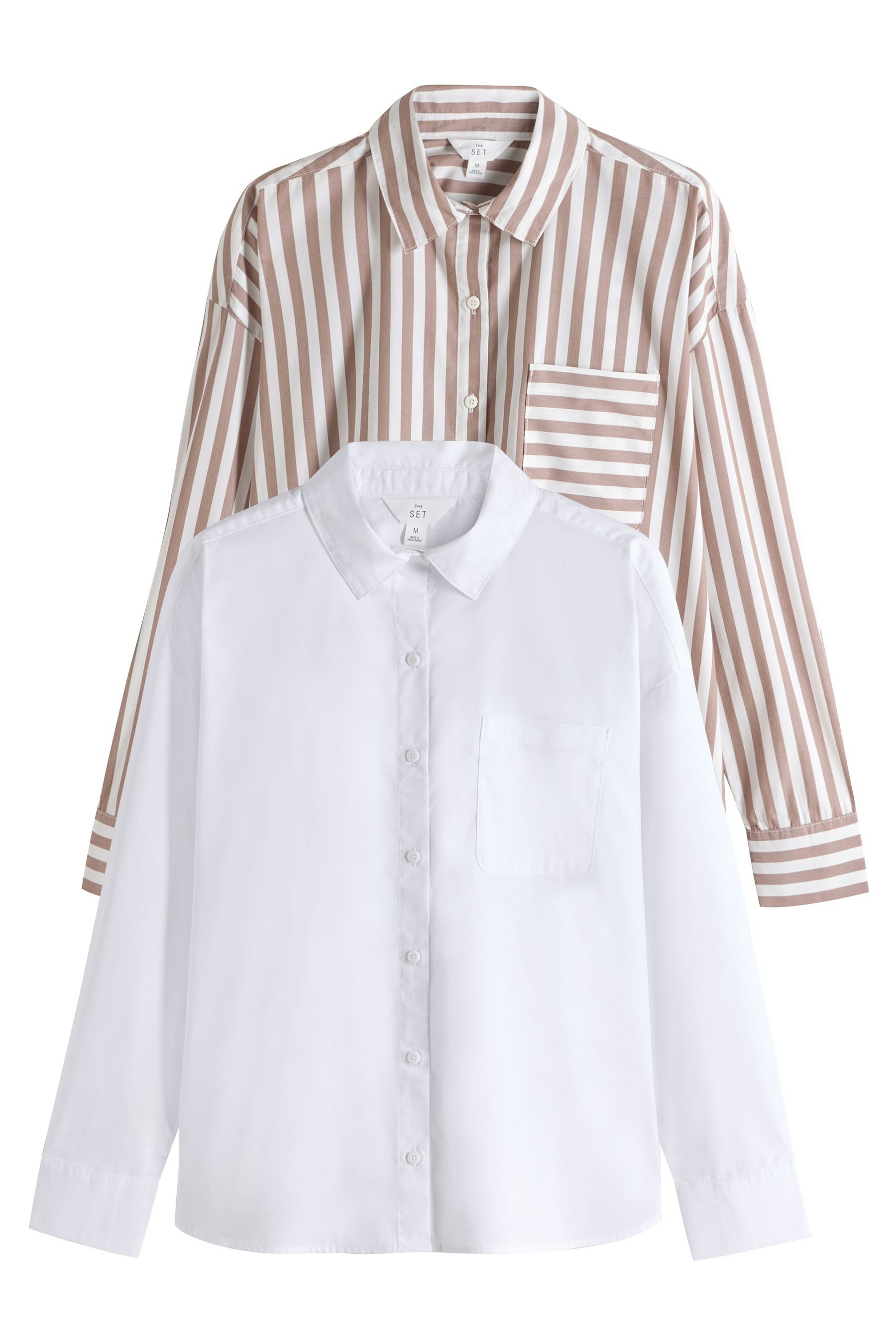 Langarmbluse 2er-Pack The Set Oxford-Hemden