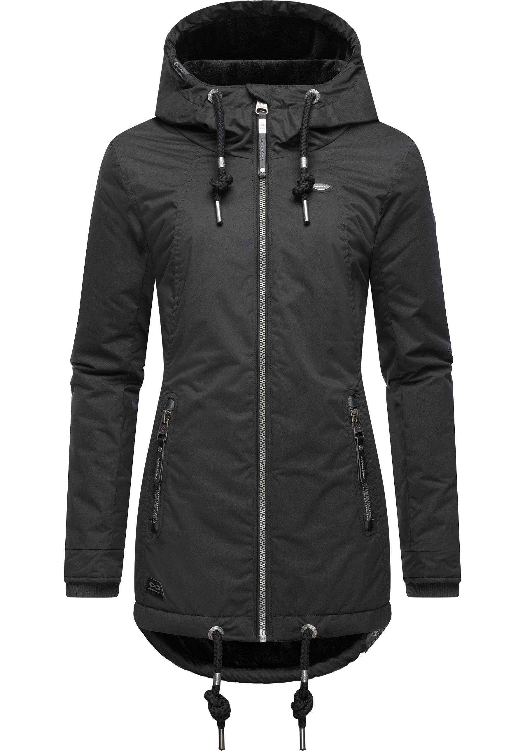 Ragwear Winterjacke Zuzka Winter Wasserdichter Winterparka mit Teddyfleece Innenfutter