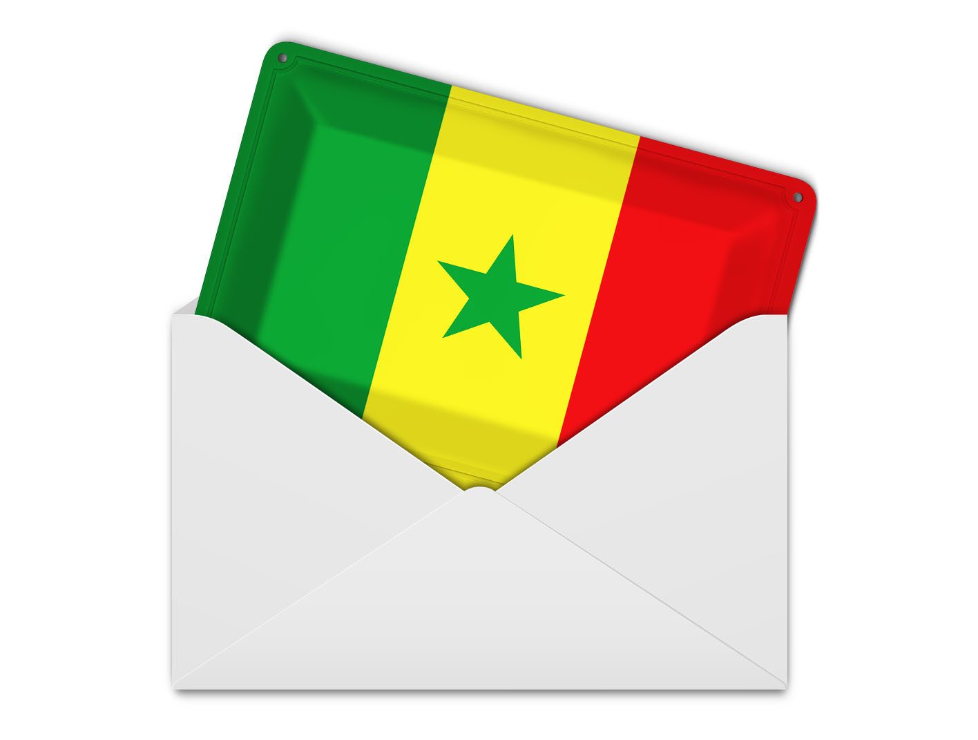 Femer GmbH Postkarte Flagge Senegal 14x10 cm Flag of Senegal, unfrankiert