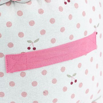 SCHÖNER LEBEN. Dekokissen Kinder Sitzpouf Baumwolle Hase Punkte Kirschen weiß rosa beige 40x30cm