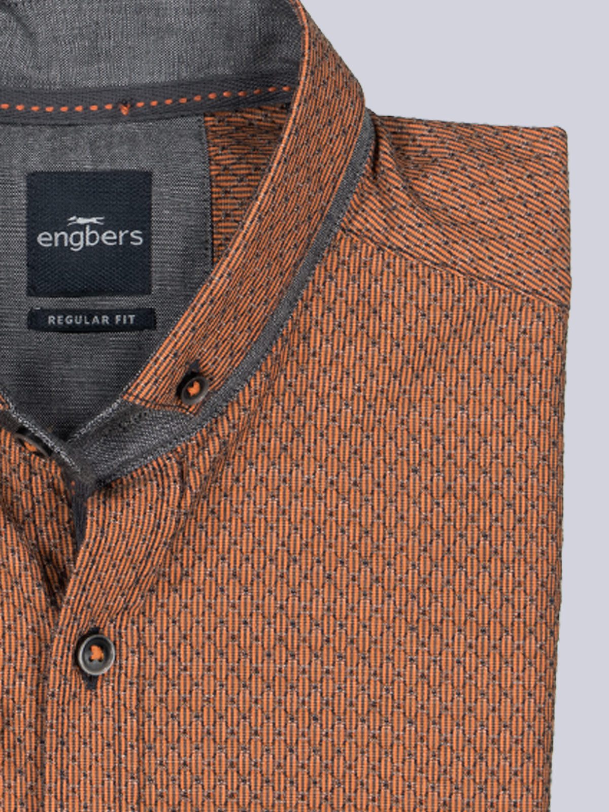 Engbers Kurzarmhemd engbers Herren Kurzarm-Hemd strukturiert, Orange günstig online kaufen