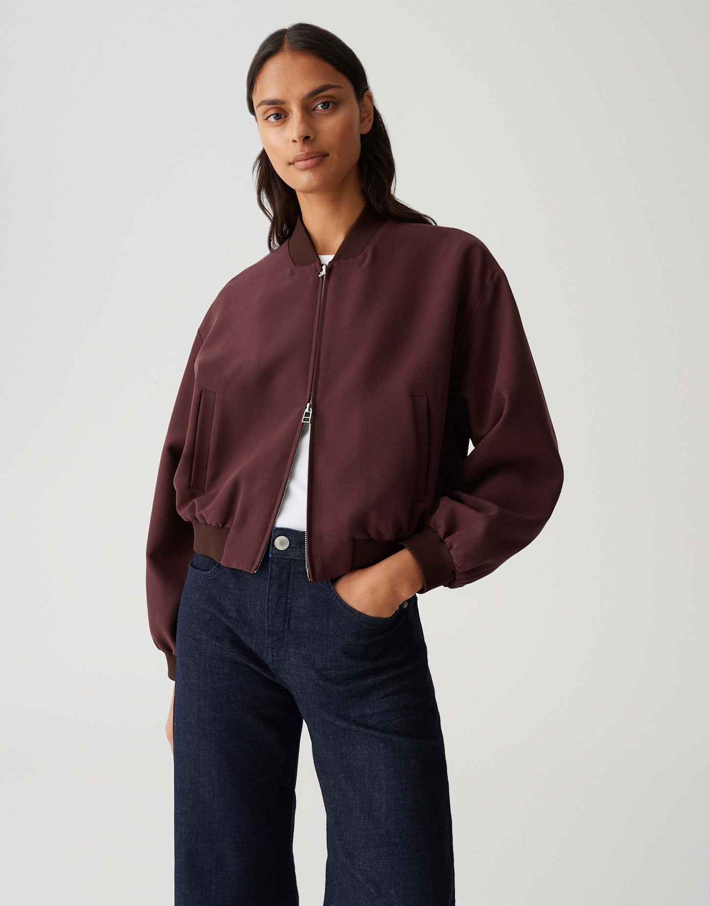 OPUS Jackenblazer JALEA ICONIC aus Viskose Mix Blousonkragen, schräge Paspe günstig online kaufen