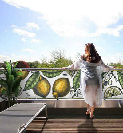 MyMaxxi Sichtschutzelement Balkonbanner Hängende Zitronen Balkon Sichtschutz Garten
