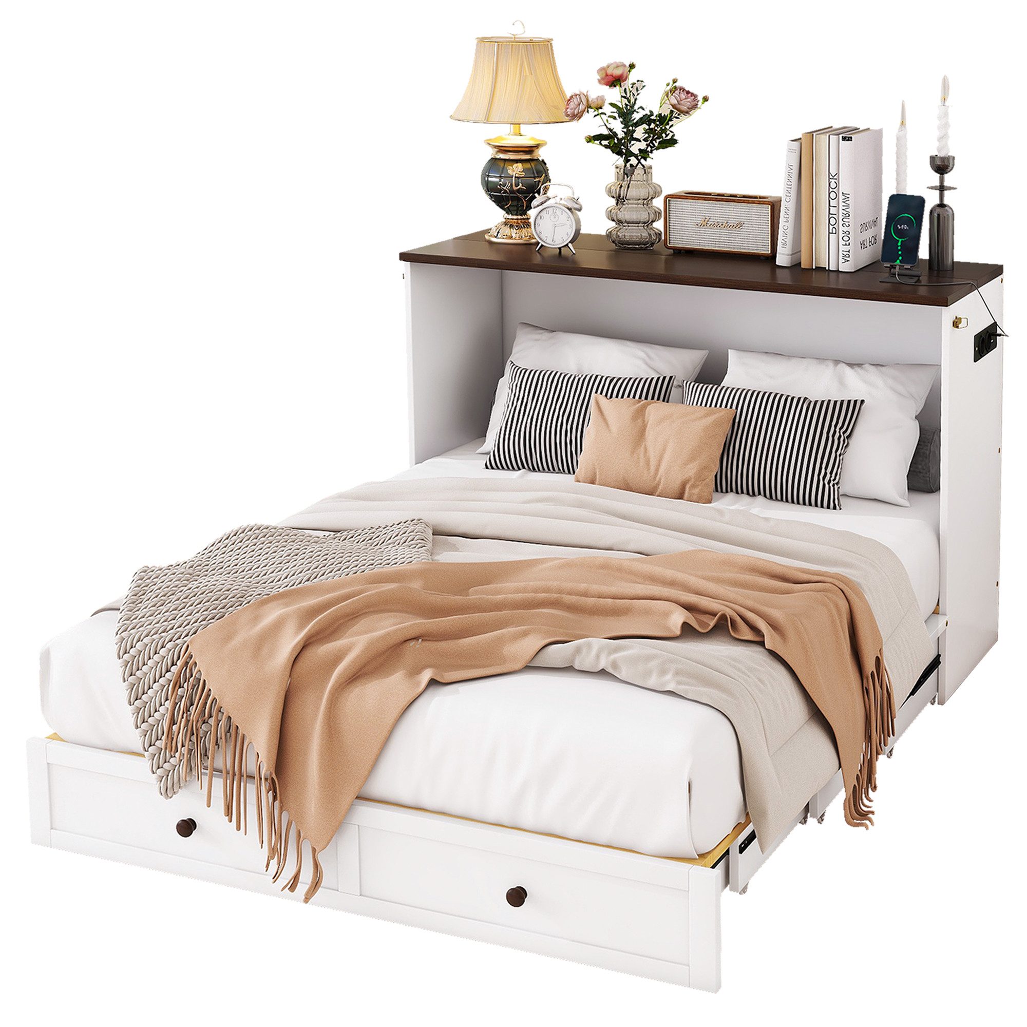 MODFU Schrankbett Funktionsbett,Stauraumbett,Doppelbett (Multifunktionales günstig online kaufen