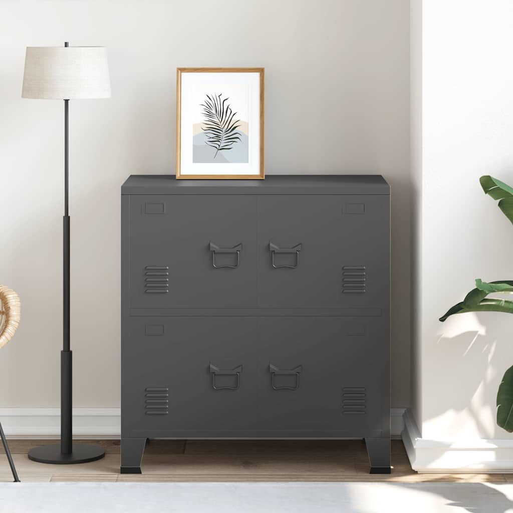 vidaXL Aufbewahrungsbox Aufbewahrungstruhe Industrial Anthrazit 75x40x80 günstig online kaufen