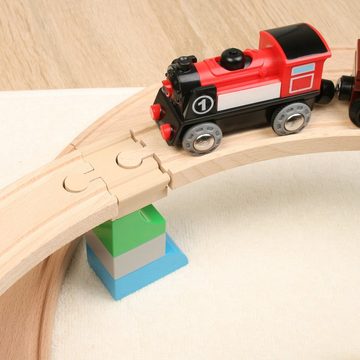 Kreative Feder Spielzeugeisenbahn-Schiene Ausgleichs-Schienen für Holz-Eisenbahnen & Baukasten-Systeme, (Set, 10-tlg), aus Bio-Kunststoff; kompatibel mit Eichhorn, Brio, Lego Duplo