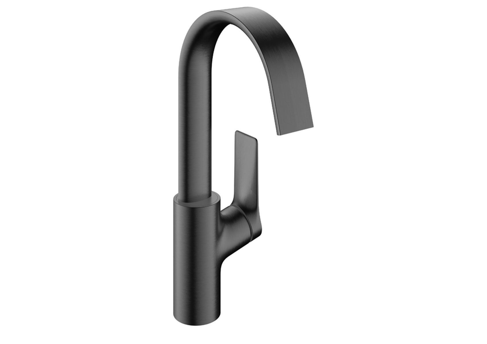 hansgrohe Waschtischarmatur Vivenis 210 Einhebelmischer mit Zugstangen-Ablaufgarnitur, Schwarz (flacher Hebelgriff, Normalstrahl, Keramikmischsystem, DN15, Waschbeckenarmatur) EcoSmart Verbrauch max. 5 l/min, Durchlauferhitzer geeignet