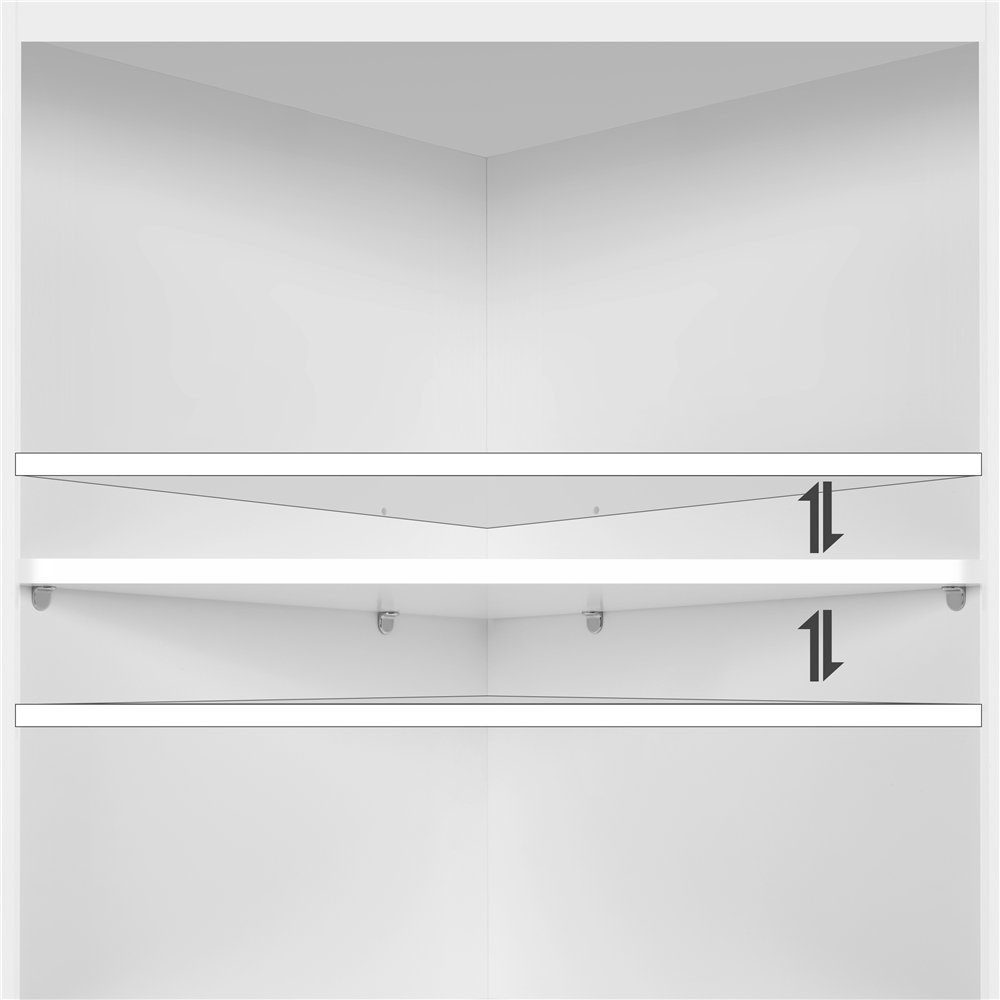 Yaheetech Hochschrank Schmaler Standregal mit verstellbaren Ablagen Badezimmerschrank Eckschrank Dreieckiger Badkommode – Bild 5 von 5