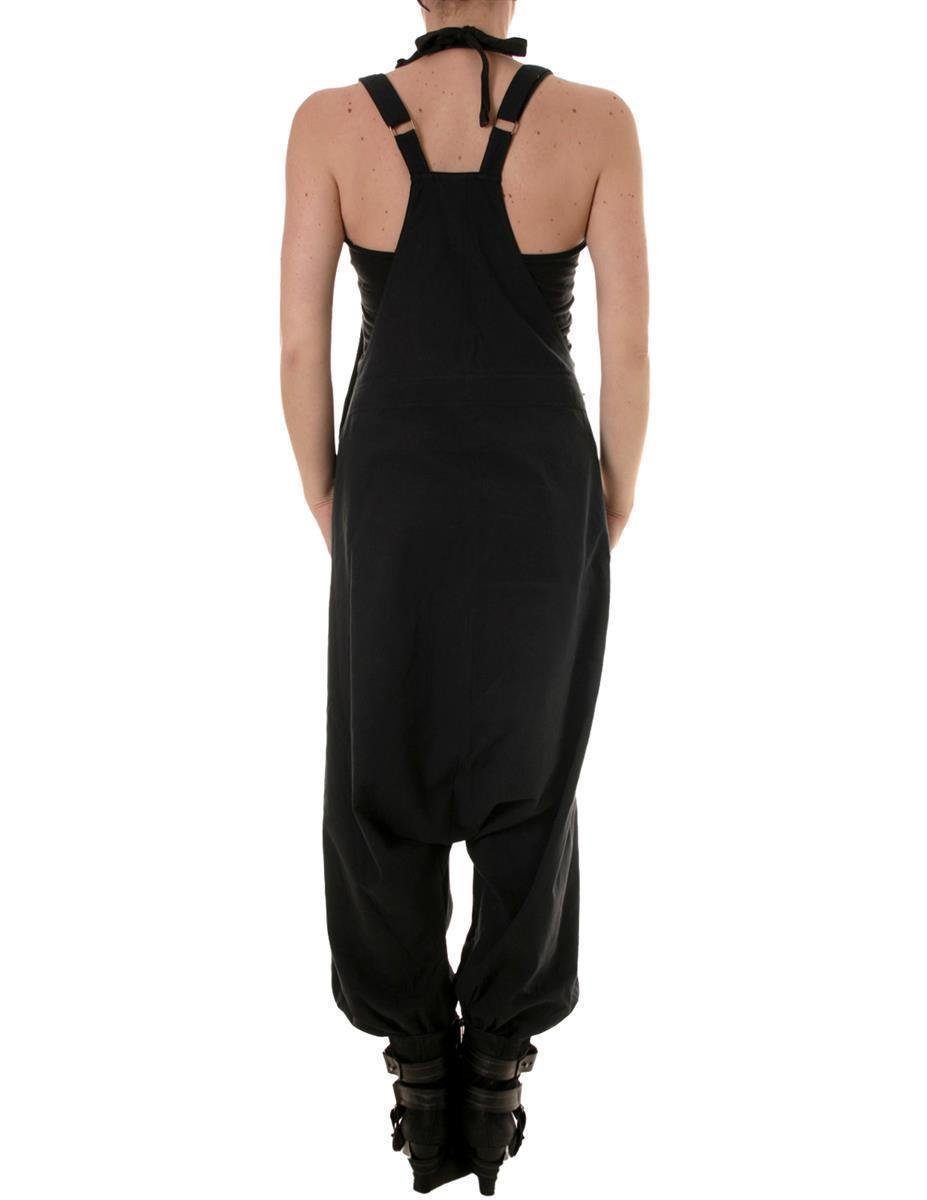 Sommer Vishes schwarz2 Goa, Hose Haremshose einfarbig zu Latzhose bequem Overall tragen, Hippie, Damen Baumwolle