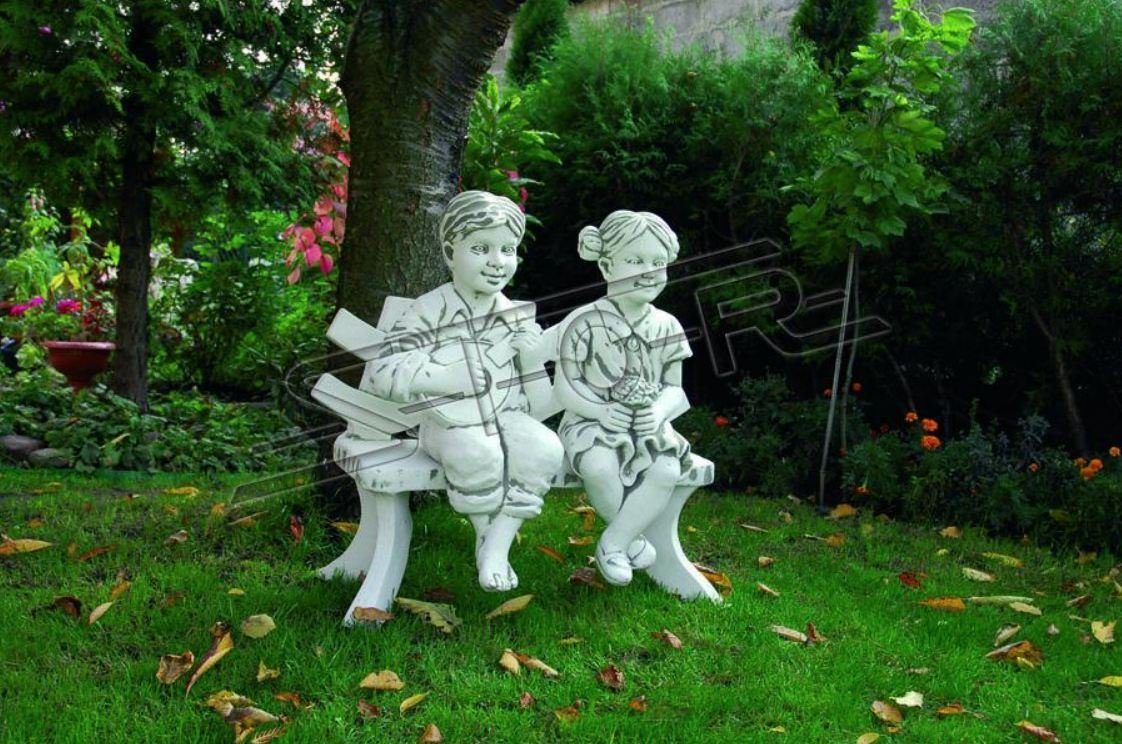 JVmoebel Skulptur Mädchen Sitzende Figur Statue Figuren Skulptur Statuen Garten Deko