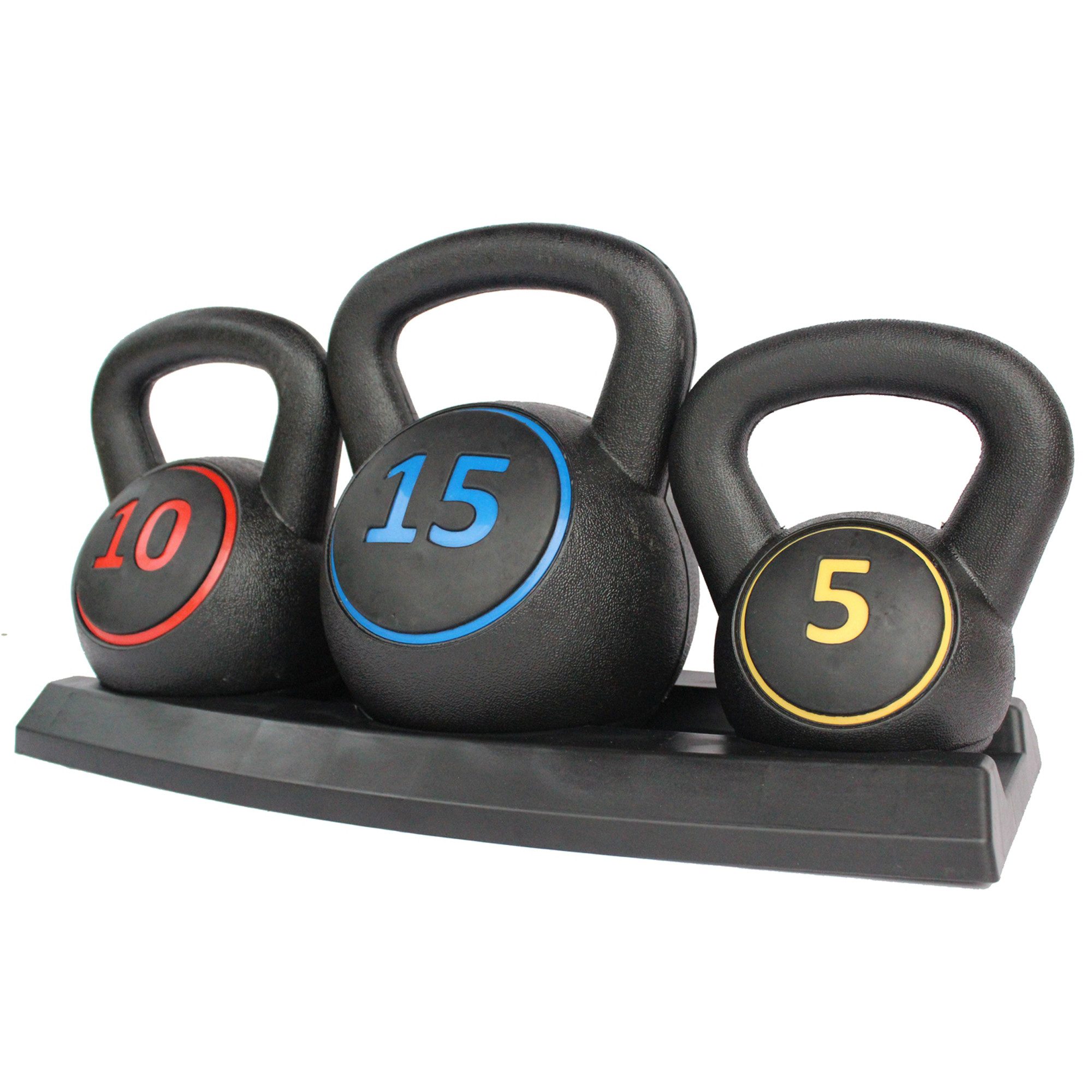 Fine Life Pro Kettlebell Hantelkugel-Set 5/10/15 LB rutschfest Heimfitness Krafttraining