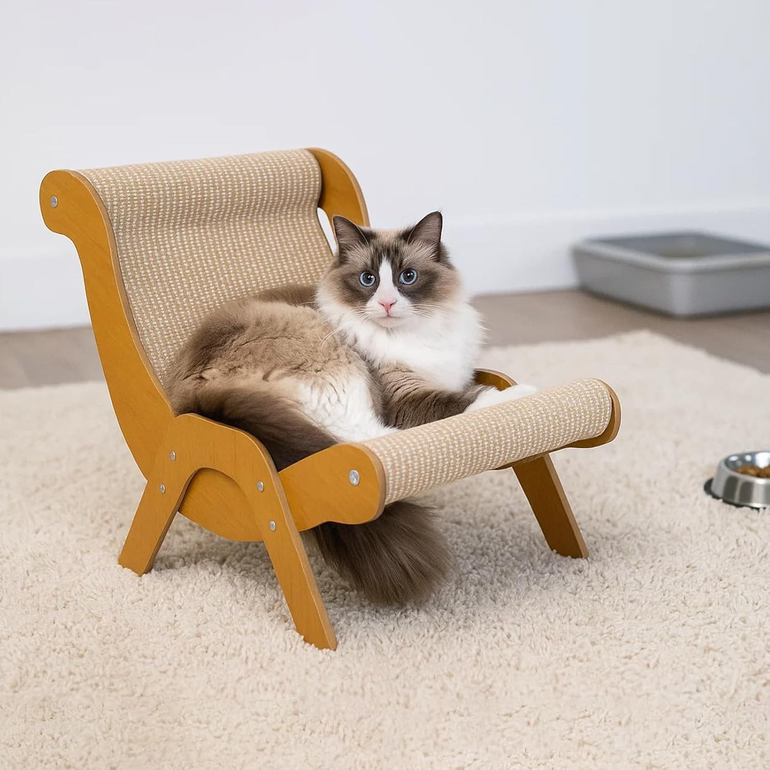 Youyijia Kratzmatte Katzenkratzstuhl, Kratzbrett aus Massivholz