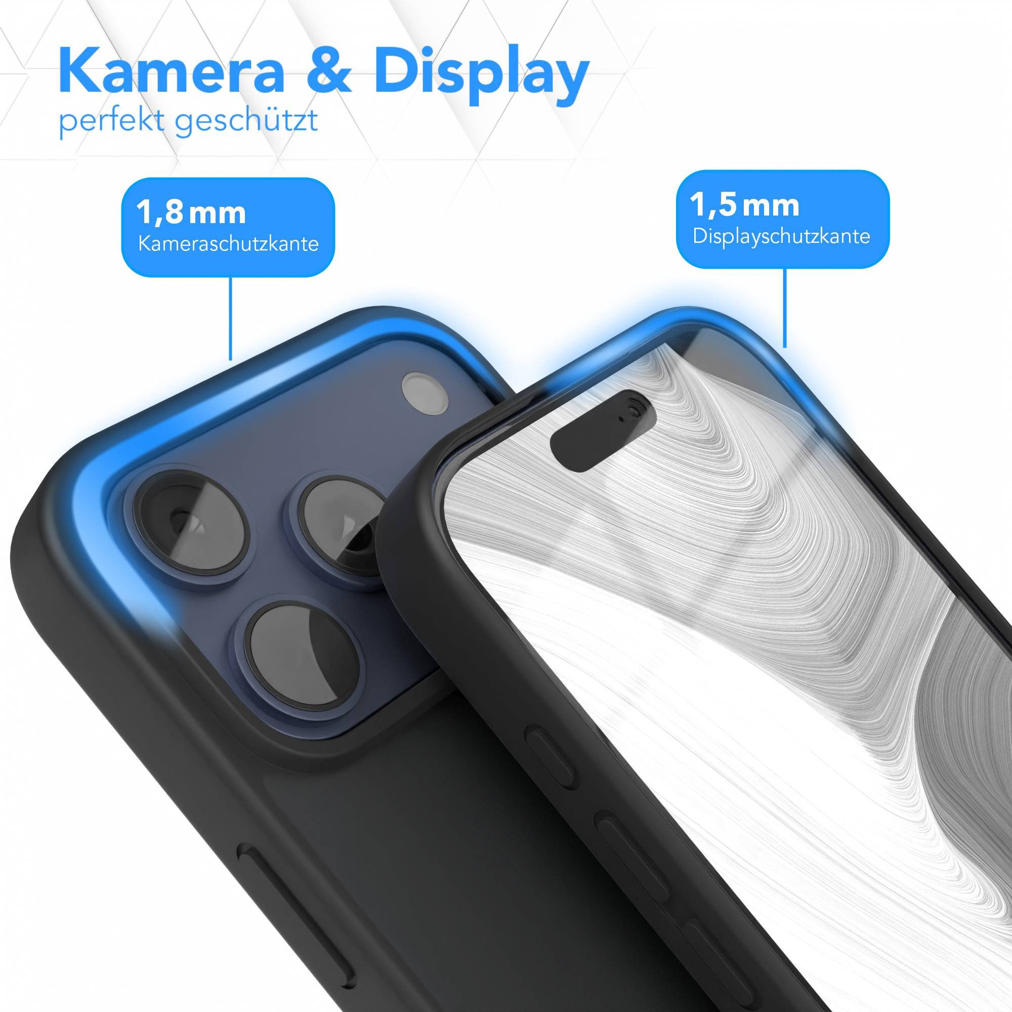 EAZY CASE Handyhülle Outdoor Case für Apple iPhone 17 Pro 6,3 Zoll, Hülle Outdoor kratzfest Schutzhülle mit Kameraschutz Robust Schwarz