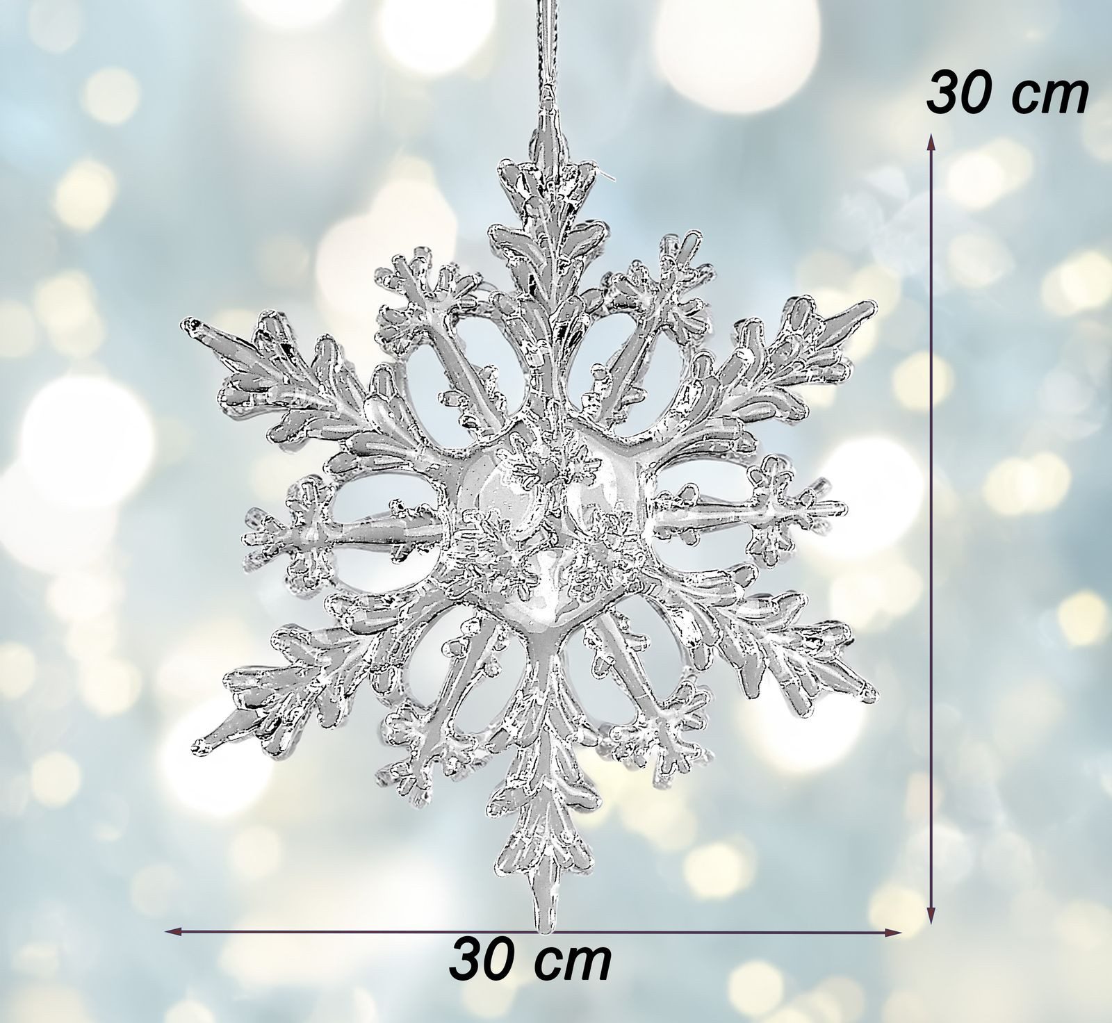 Kremers Schatzkiste Weihnachtsfigur Eiskristall-Hänger 30 cm Acryl Schneefl günstig online kaufen