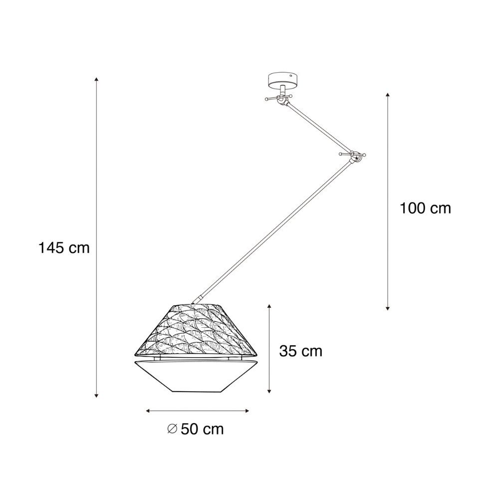 Qazqa Pendelleuchte Blitz shade, ohne Leuchtmittel, E27, Grün, Klassisch / Antik, Velours, 1-flammig