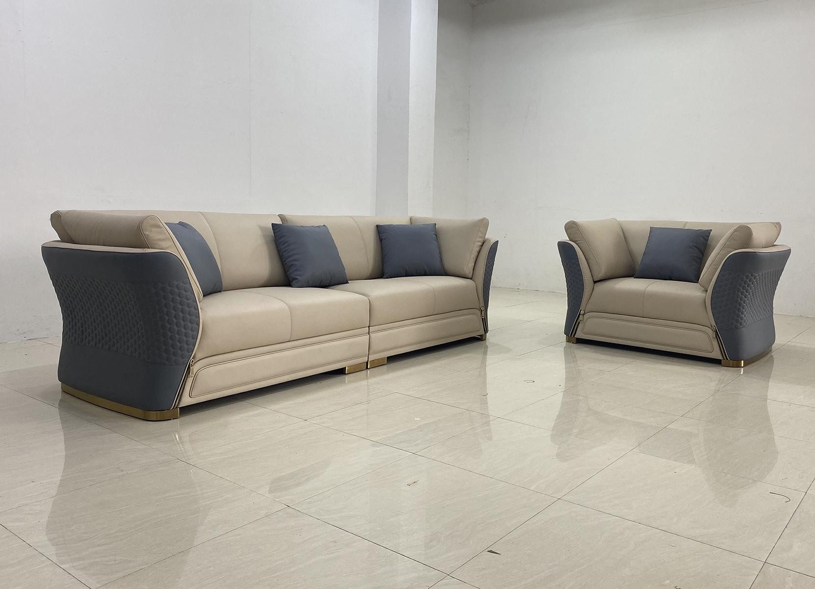 Xlmoebel Polstergarnitur Italienisches Design Sofa mit hochwertiger Polsterung, (Sofagarnitur 4 + 1 Sitzer), Hergestellt in Europa