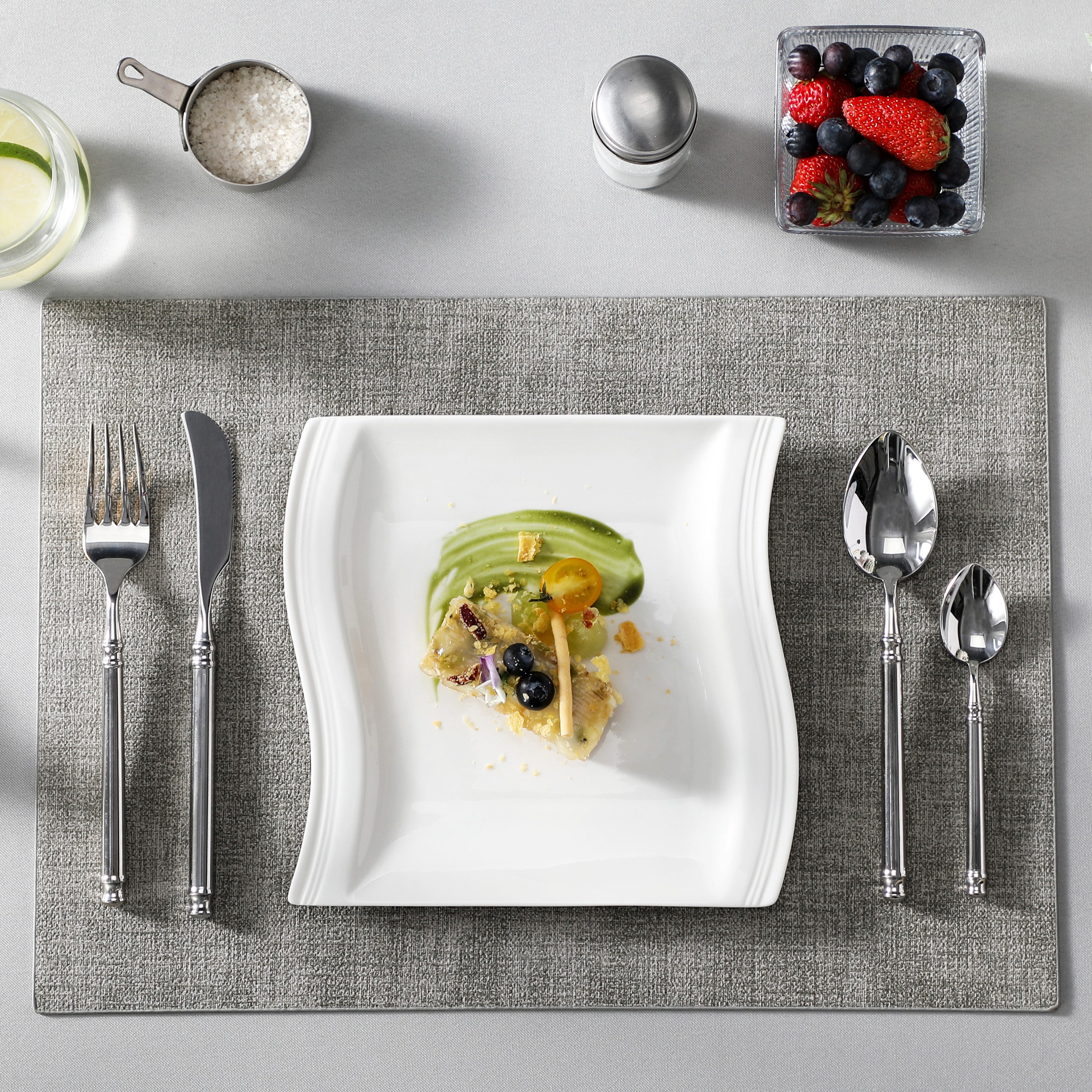 MALACASA Dessertteller 6tlg Dessertteller FLORA Tellerset für 6 Personen, Weiß Porzellan, (6 St)