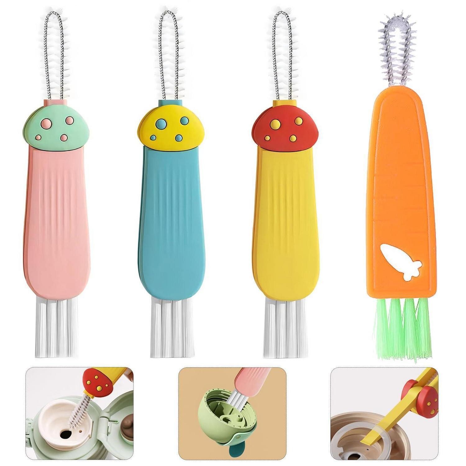LuxusKollektion Reinigungsbürsten-Set 3in1 Reinigungsbürste Set, (4-tlg)