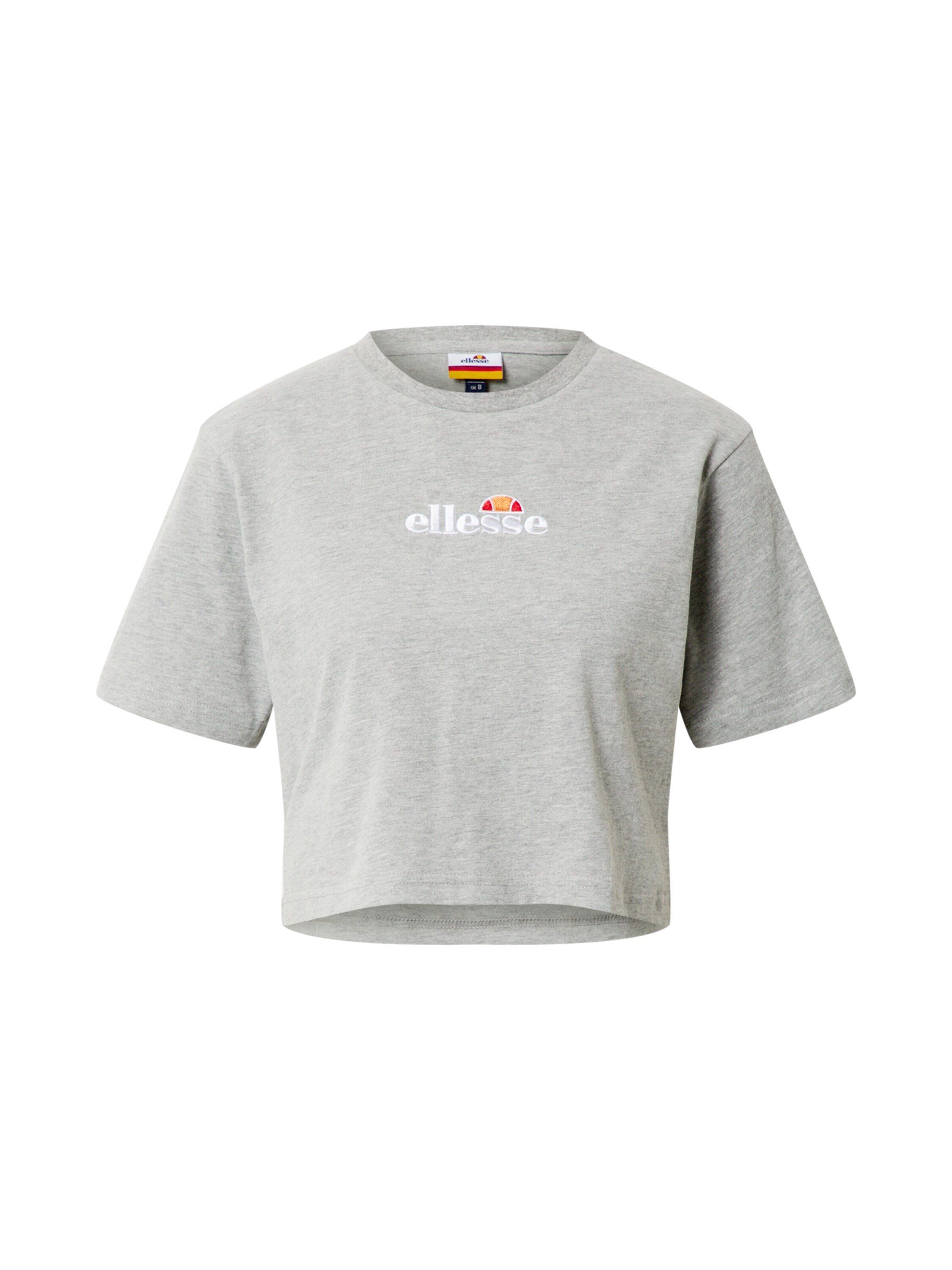 Stickerei, Grau Plain/ohne T-Shirt Details (1-tlg) Ellesse Fireball
