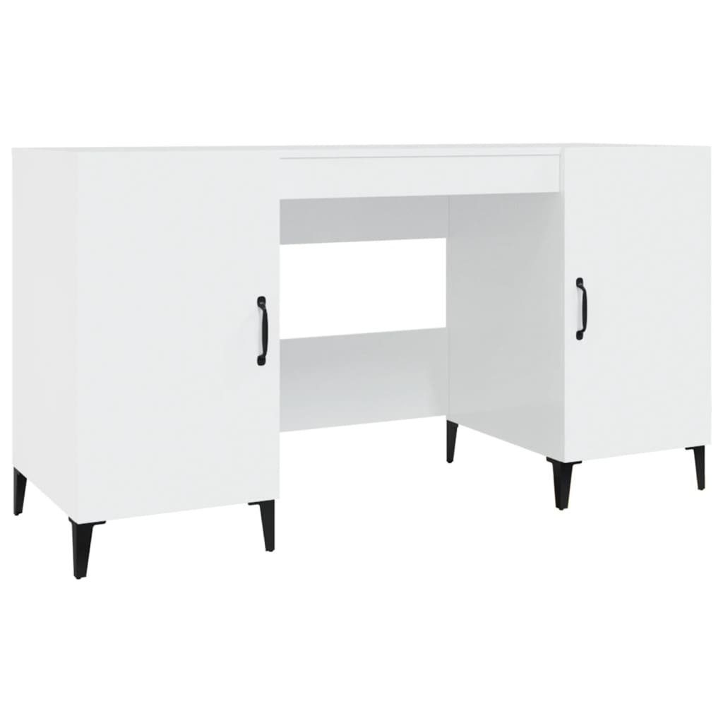 Hochglanz-Weiß Holzwerkstoff cm furnicato Schreibtisch 140x50x75